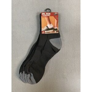 NWT Men's Black Ankle Socks Mesh Ventilation Arch Support 3 Pairs